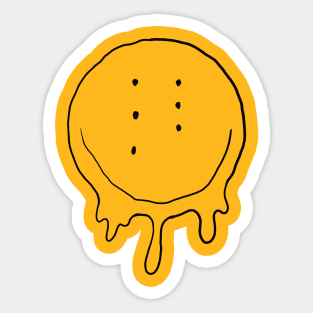 Drippy Six-Eyed Smiley Face Sticker